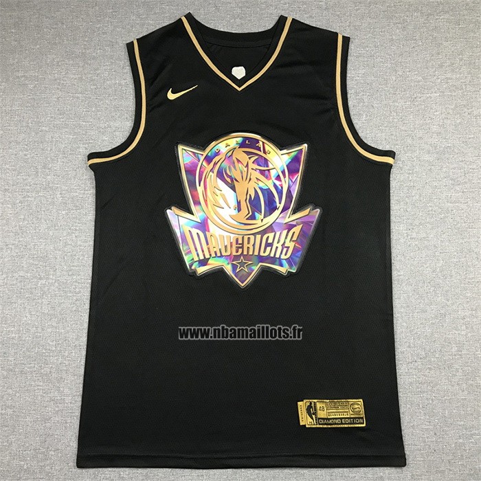 Maillot Golden Edition Dallas Mavericks Luka Doncic NO 77 2021-22 Noir